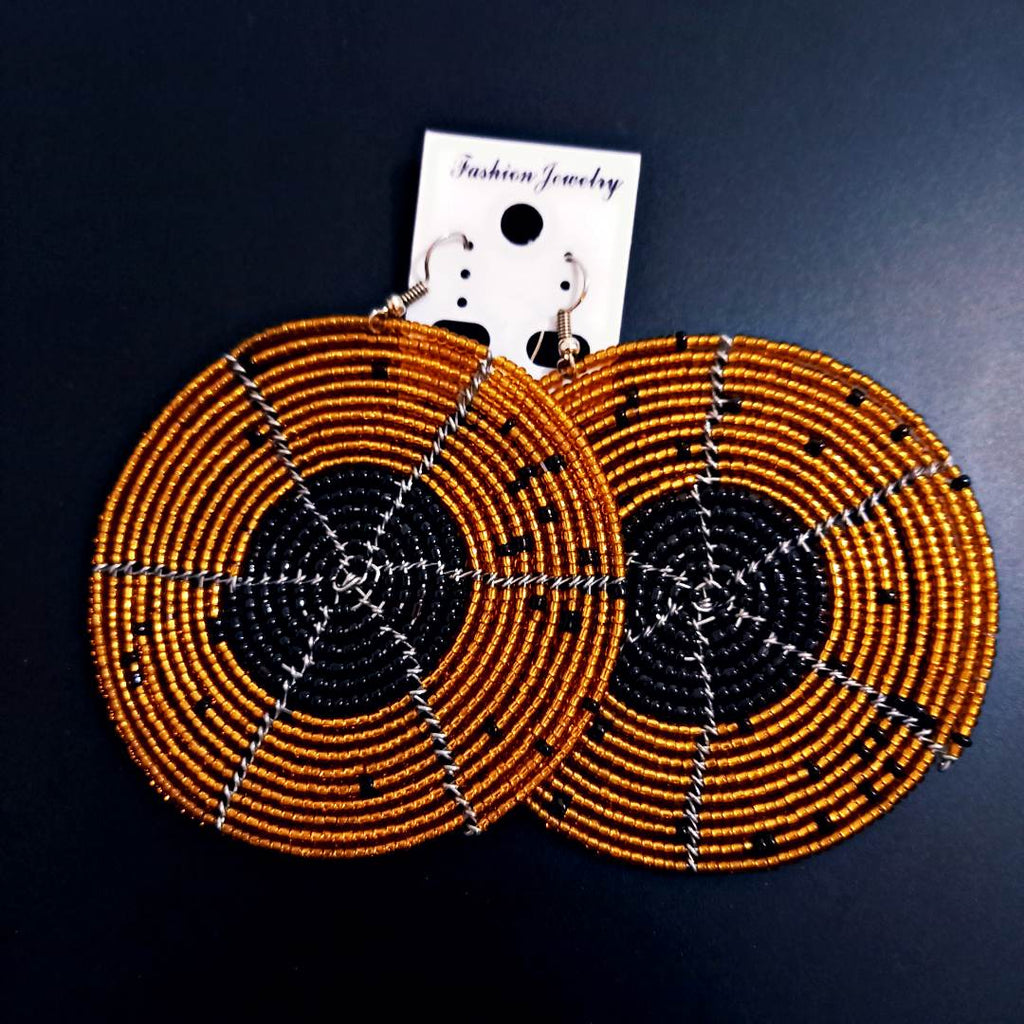 Boucles d'oreilles rondes Diya en perles massaï, artisanat du Kenya