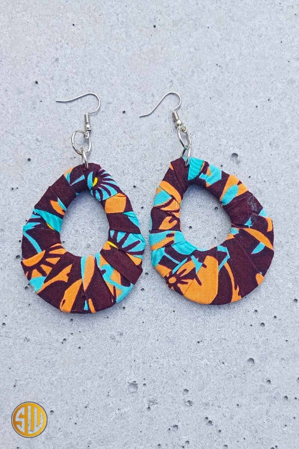 Boucles d’oreilles africaines gouttes en wax – Fait main au Kenya