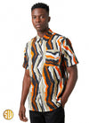 Chemise africaine multicolore à motifs ondulés – Style moderne