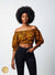 Crop top en wax africain – Blouse épaules dénudées