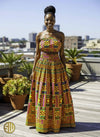 Ensemble africain en wax – Jupe longue et top bandeau