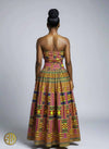 Ensemble africain en wax – Jupe longue et top bandeau