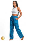 Pantalon africain bleu à taille élastiquée – Confort et style