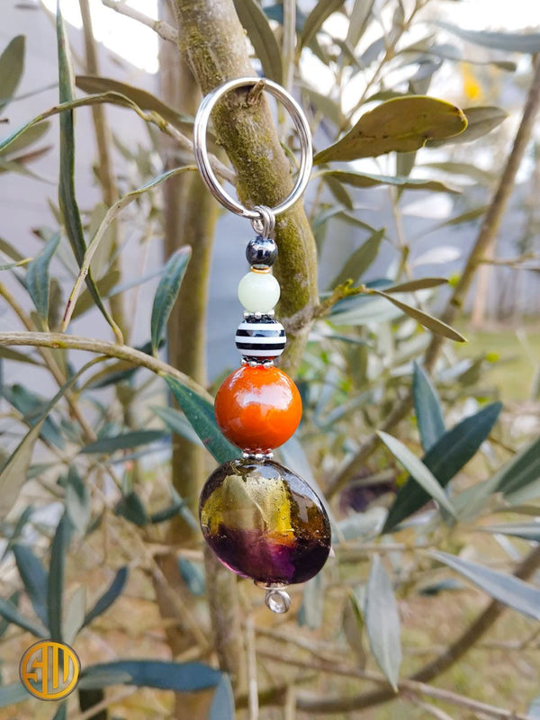 Porte - clé perlé artistique – Perles multicolores