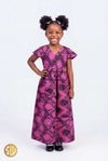 Robe Longue Enfant en Wax Fuchsia — Pièce Unique, Tissu Épuisé