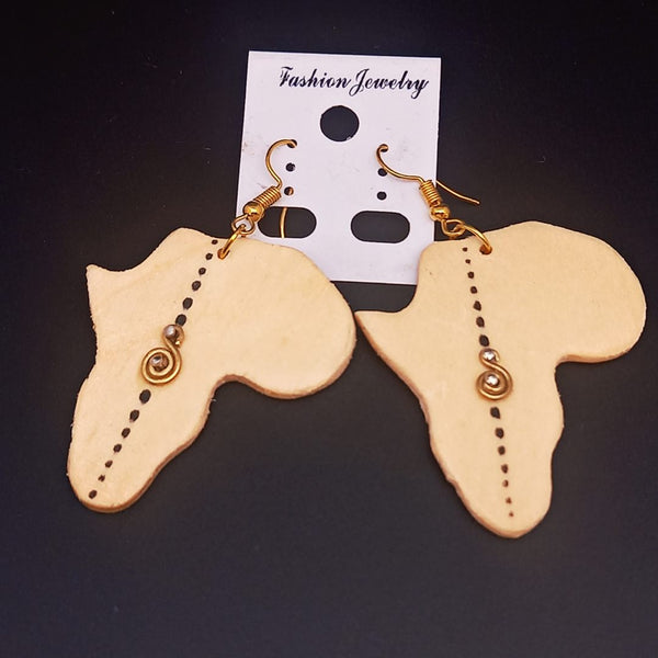 Boucles d'oreilles en bois Africa - SublimeWax 4