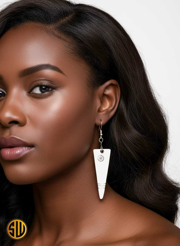 Boucles d’oreilles africaines en os – artisanat ethnique