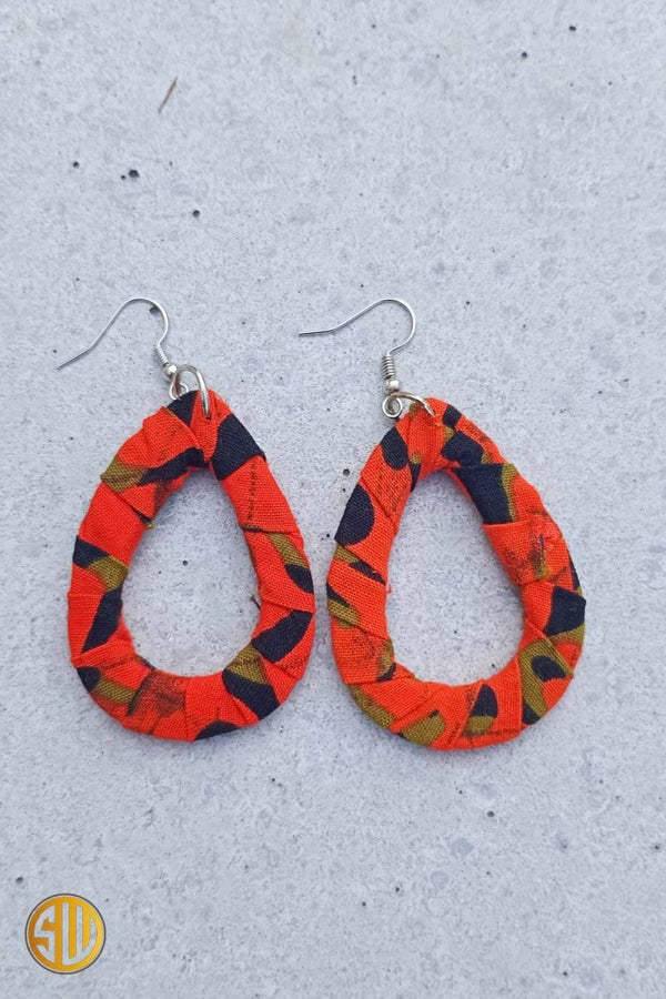 Boucles d’oreilles africaines gouttes en wax – Fait main au Kenya