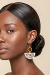 Boucles d'Oreilles en Corne blanche Artisanale - Kenya