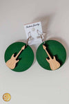 Boucles d'oreilles africaines Sena rondes en bois