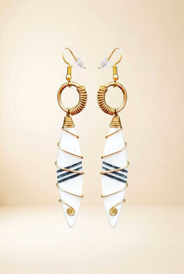 Boucles Massaï - Blanc & Spirale