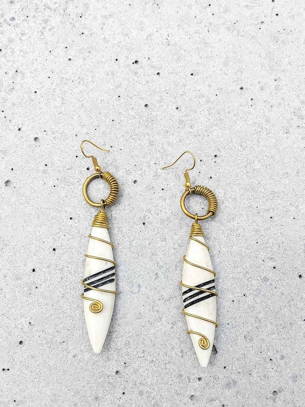 Boucles Massaï - Blanc & Spirale