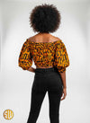Crop top en wax africain – Blouse épaules dénudées