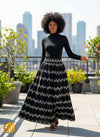 Jupe Longue Ankara Noire – Taille Élastique