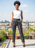 Pantalon en wax – Motif bogolan noir et blanc