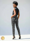 Pantalon en wax – Motif bogolan noir et blanc
