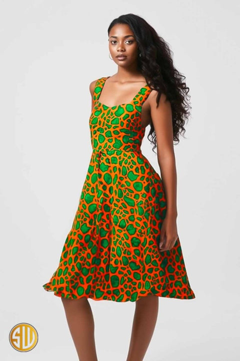 Robe africaine en Wax Lou - SublimeWax FR-44 US-12