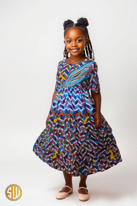 Robe Africaine en Wax pour Fille Sira - SublimeWax