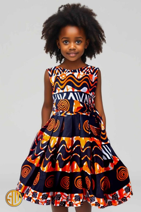 Robe Africaine En Wax Pour Fille Yuma - SublimeWax 10 ans