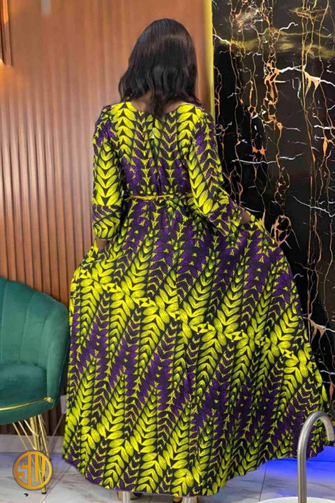 Robe longue en wax Sira - SublimeWax