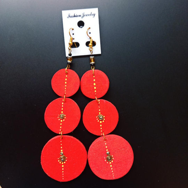 Boucles d'oreilles africaines Awa en bois du Kenya