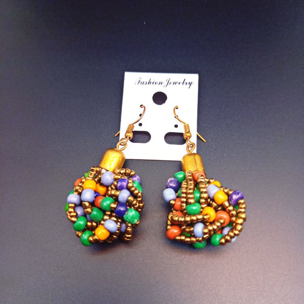 Boucles d'Oreilles en Perles du Kenya - SublimeWax 0